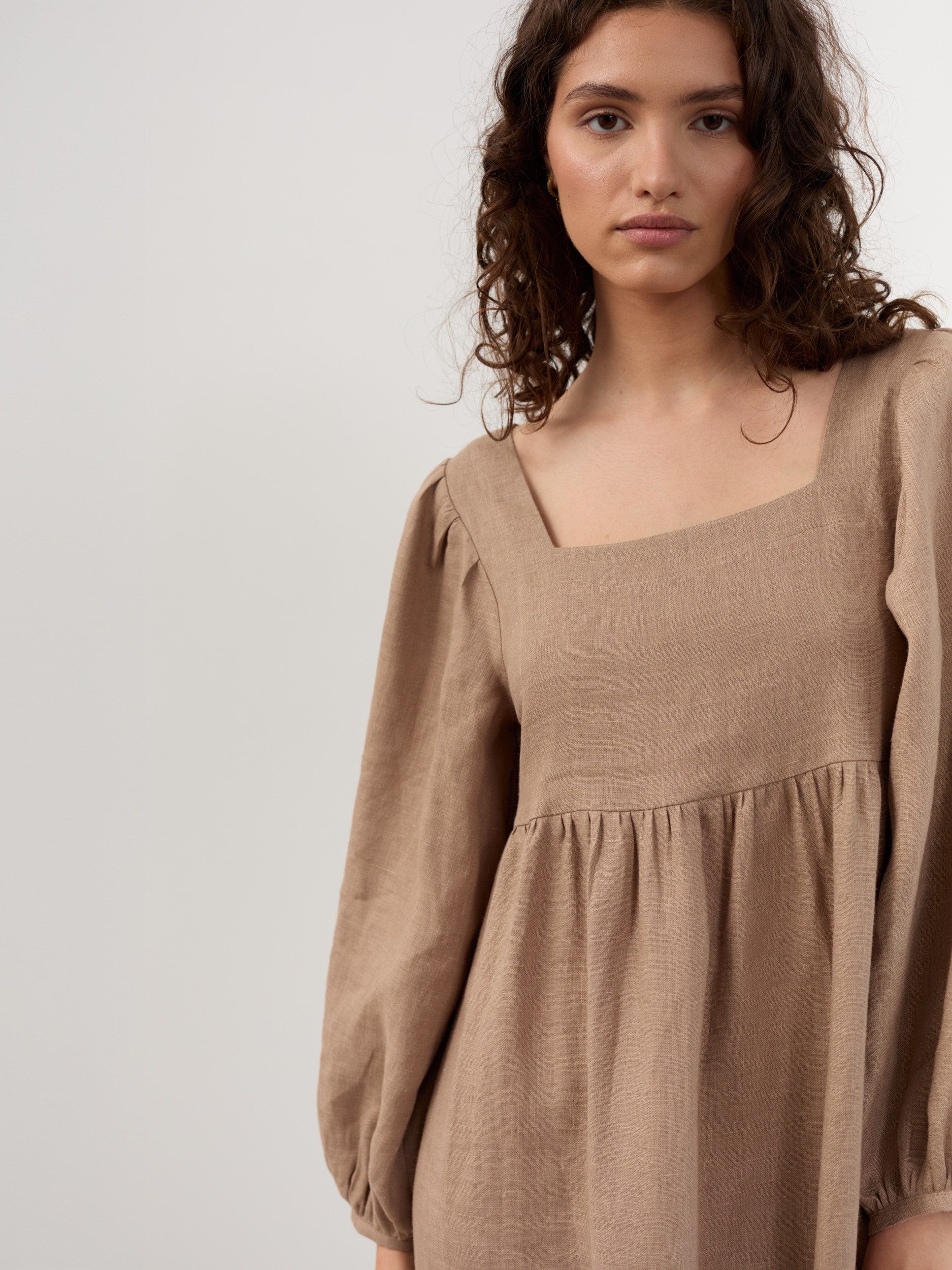 Square Neck Linen Maxi Dress Anemone
