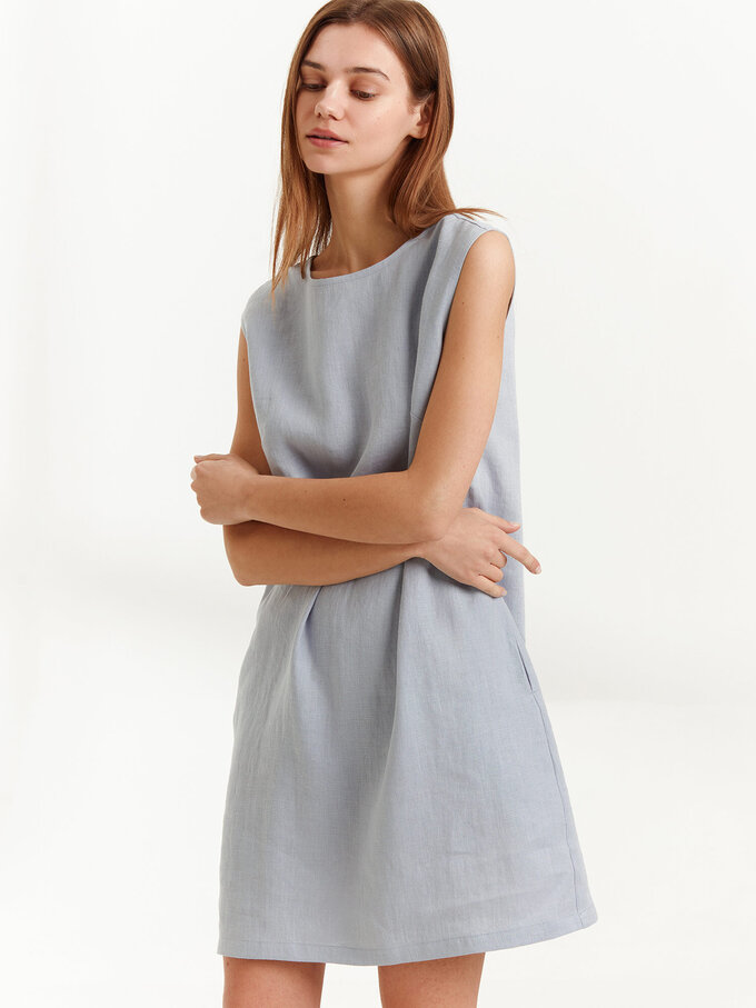 Image 2 of AJA Linen Tank Dress in Bluestone from Love and Confuse