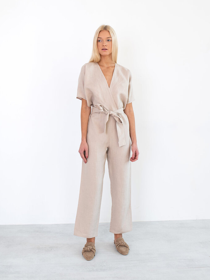 Image 1 of AURORA Linen Jumpsuit in Beige from Love and Confuse