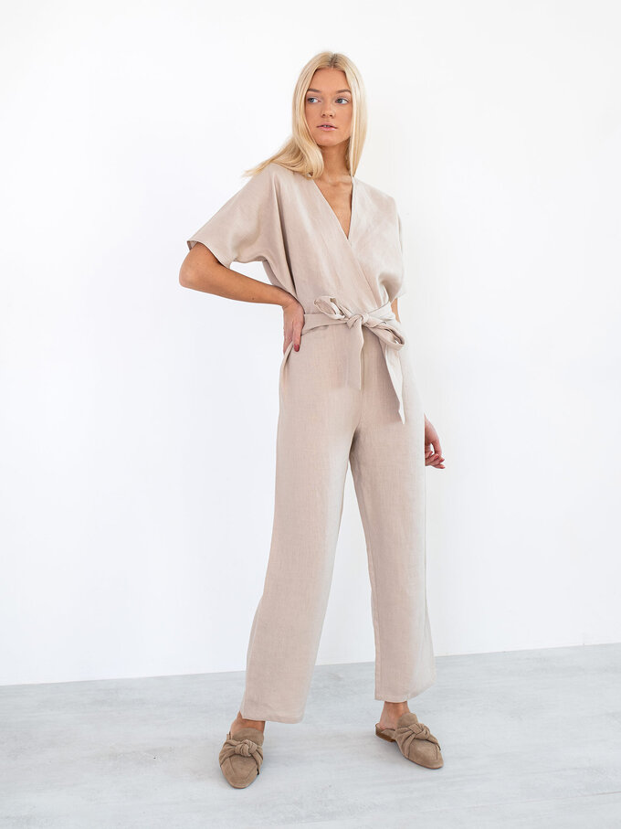 Image 4 of AURORA Linen Jumpsuit in Beige from Love and Confuse