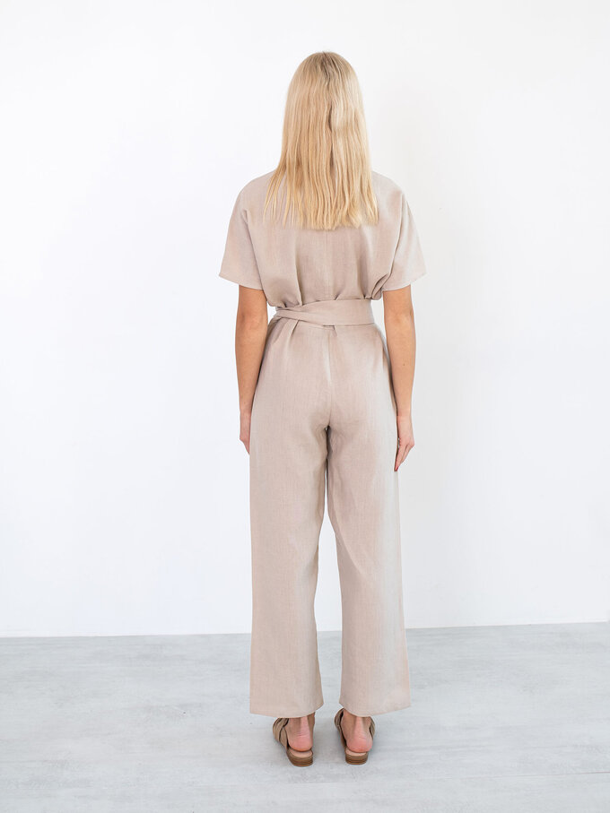 Image 5 of AURORA Linen Jumpsuit in Beige from Love and Confuse