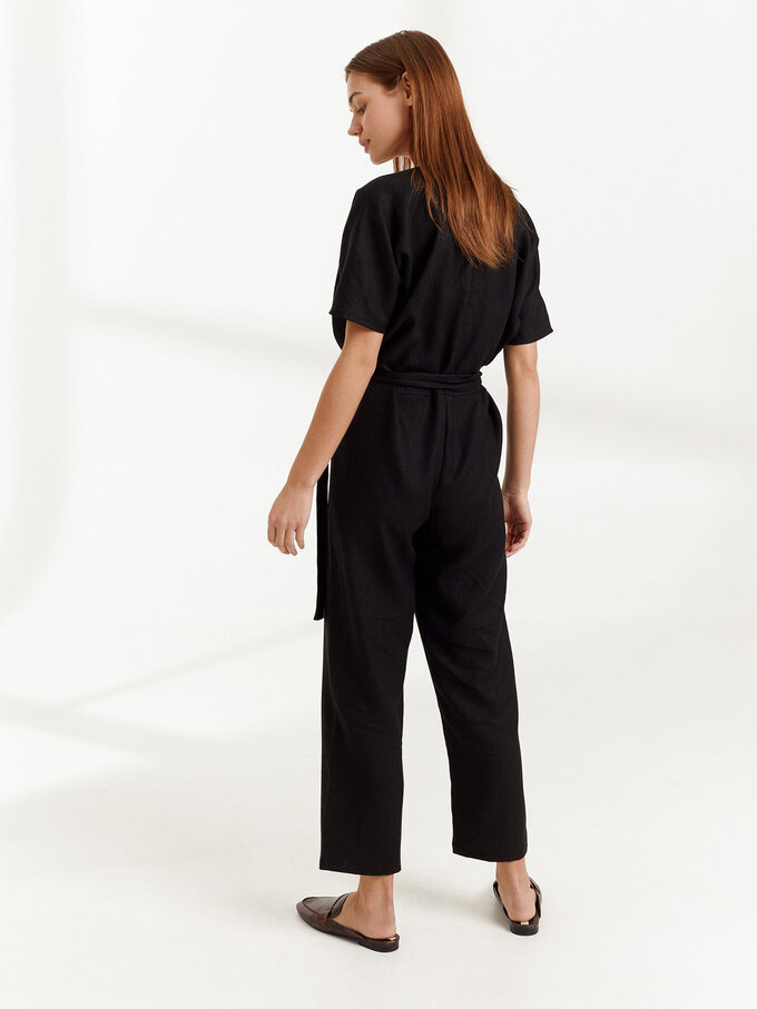 Image 6 of AURORA Linen Jumpsuit in Black from Love and Confuse