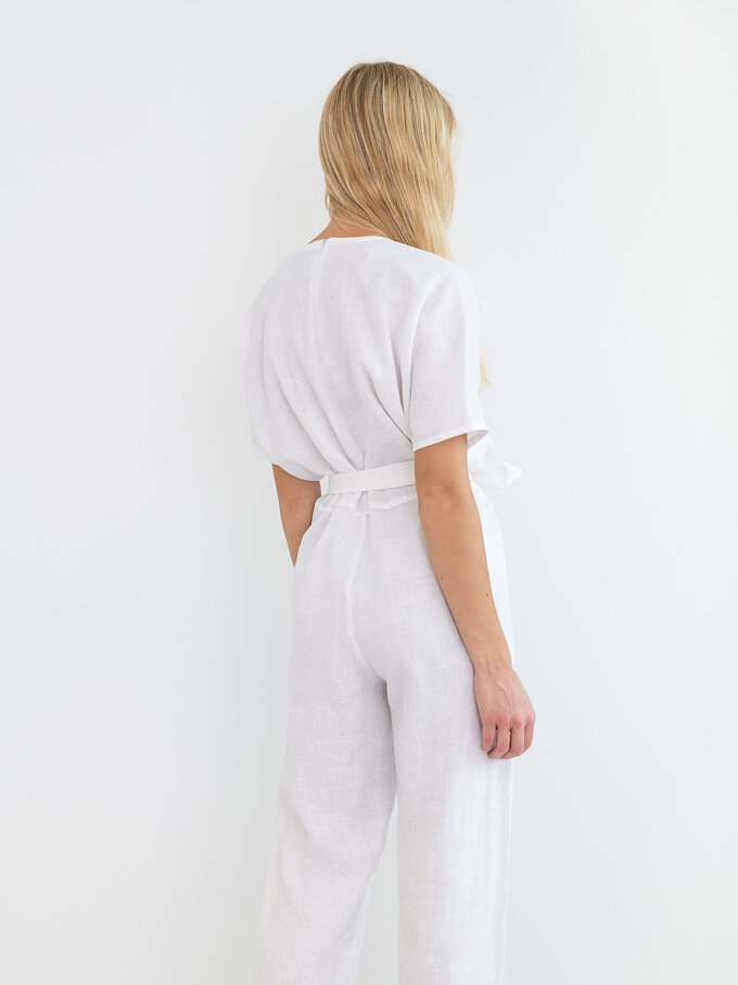 Image 6 of AURORA Linen Jumpsuit in White from Love and Confuse