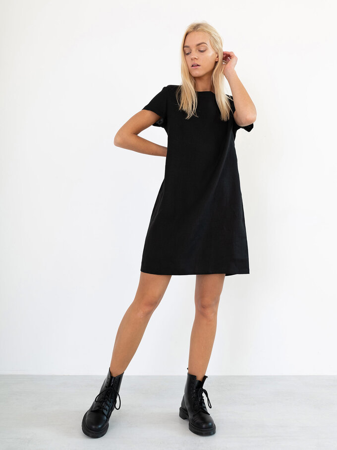 Image 2 of BEATRICE Linen Dress in Black from Love and Confuse