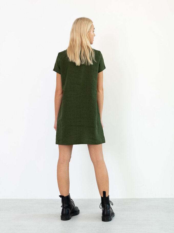 Image 5 of BEATRICE Linen Dress in Forest Green from Love and Confuse