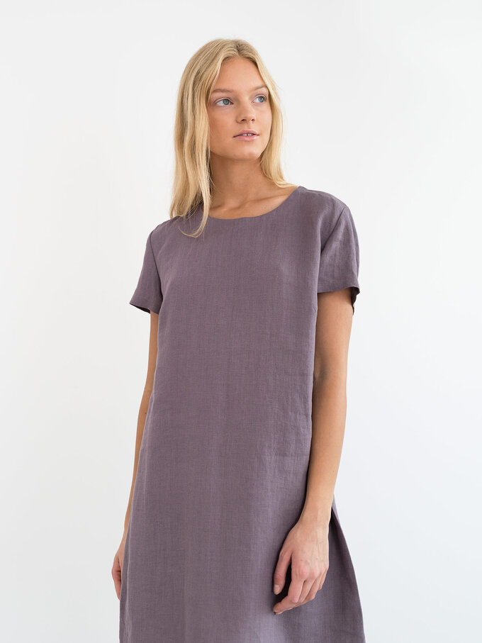 Image 4 of BEATRICE Linen Dress in Lavender Violet from Love and Confuse