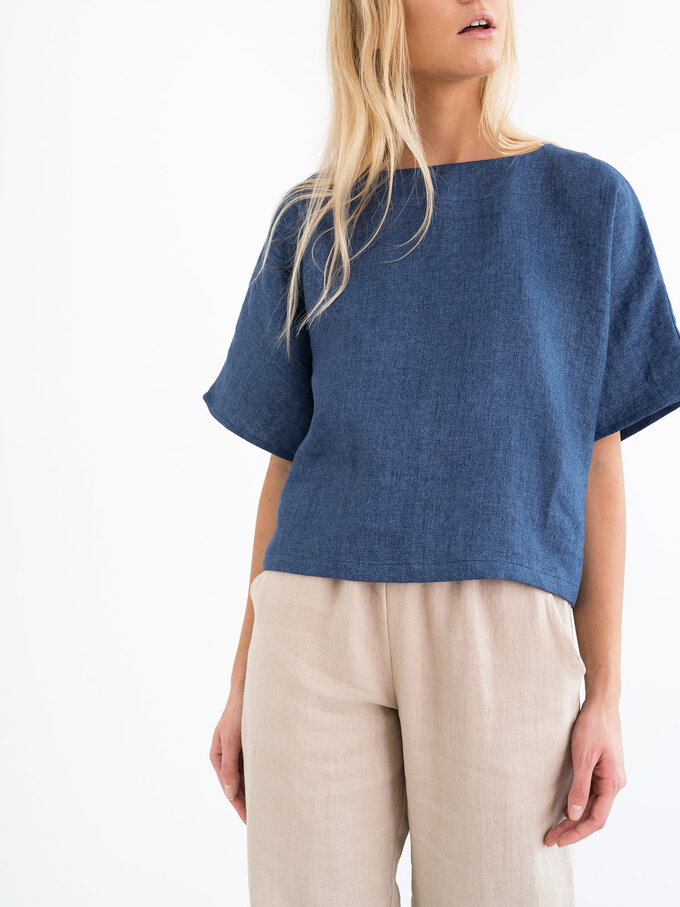 Image 5 of BEE Linen Top in Denim from Love and Confuse