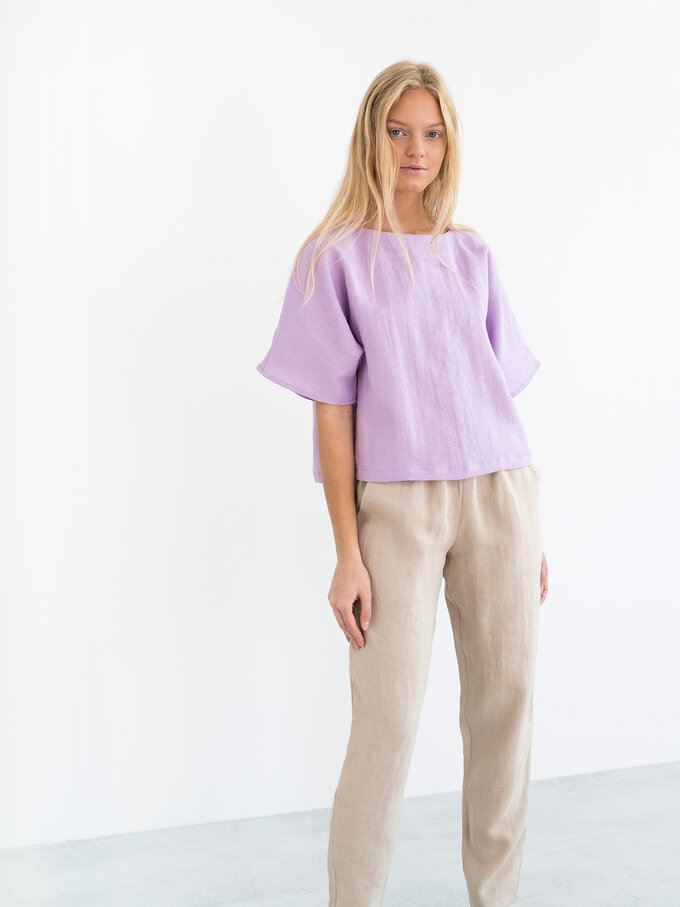 Image 5 of BEE Linen Top in Lilac from Love and Confuse