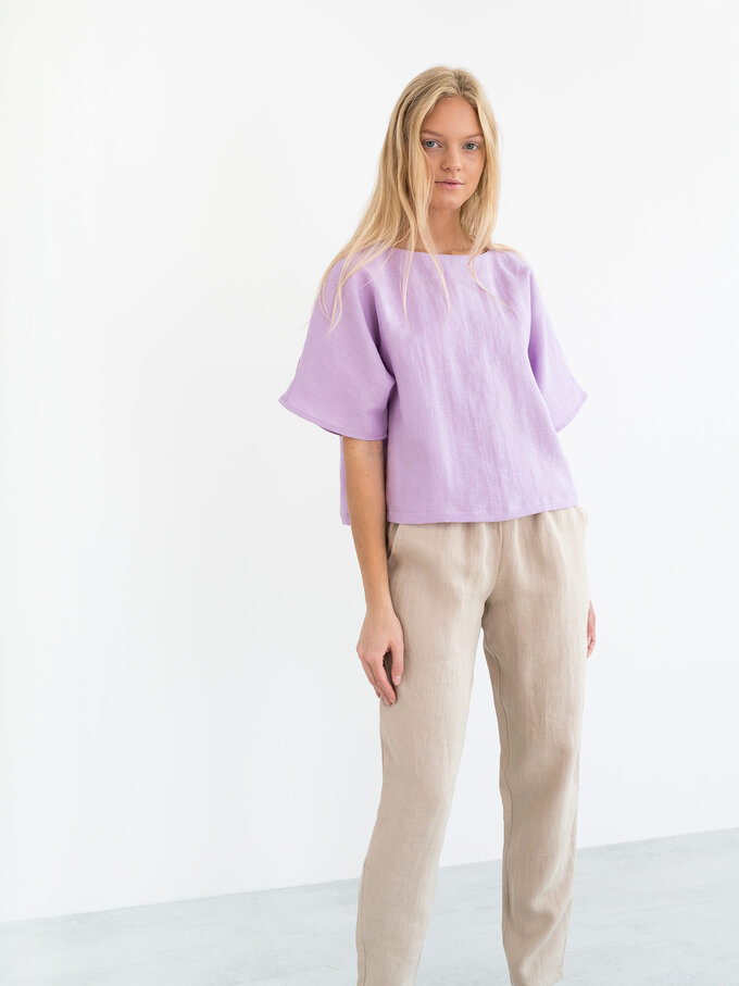 Image 1 of BRINLEY Linen Pants in Beige from Love and Confuse