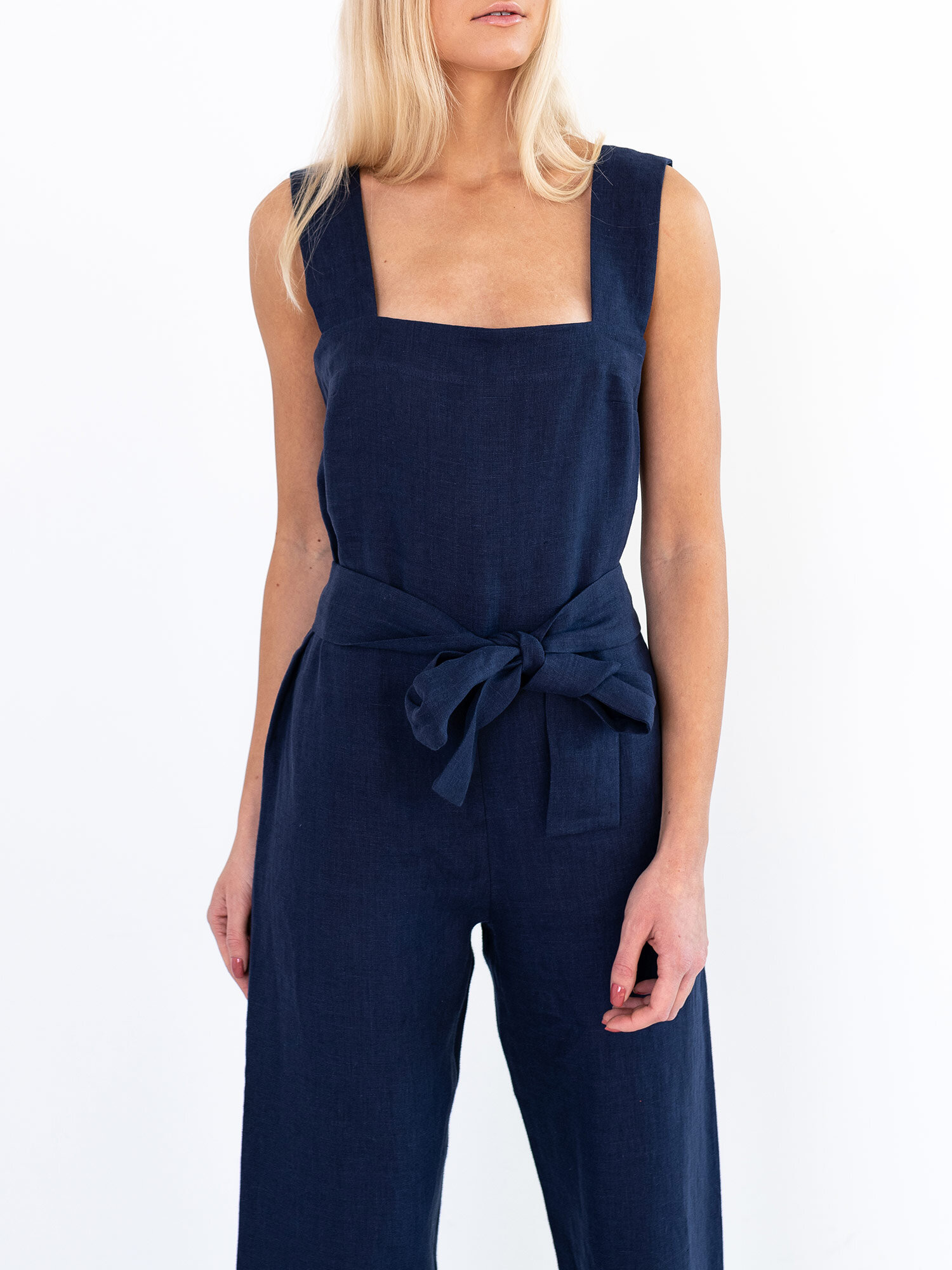 Linen store jumpsuit navy