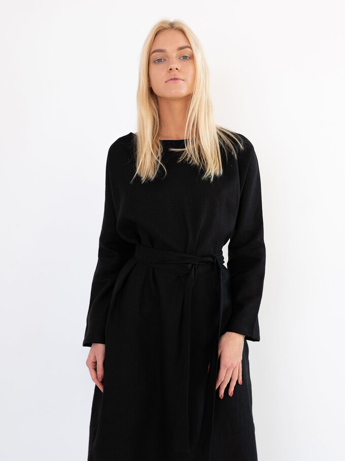 Image 4 of DAWN Linen Maxi Dress in Black from Love and Confuse