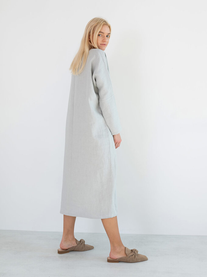 Image 5 of DAWN Linen Maxi Dress in Cloudy Grey from Love and Confuse