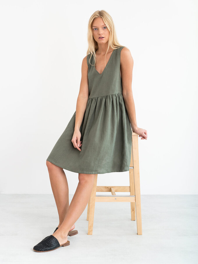 Image 4 of FRESSIA Linen Dress in Sage Green from Love and Confuse