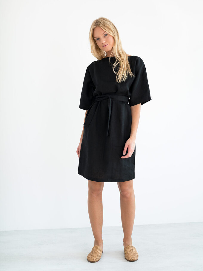 Image 2 of ISABEL Linen Dress in Black from Love and Confuse