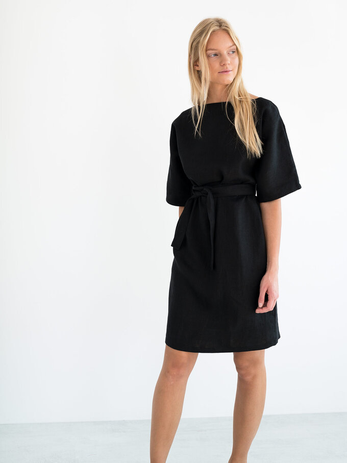 Image 3 of ISABEL Linen Dress in Black from Love and Confuse