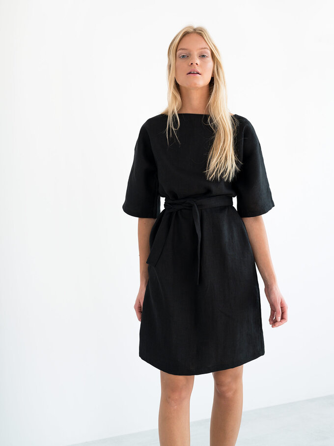 Image 4 of ISABEL Linen Dress in Black from Love and Confuse