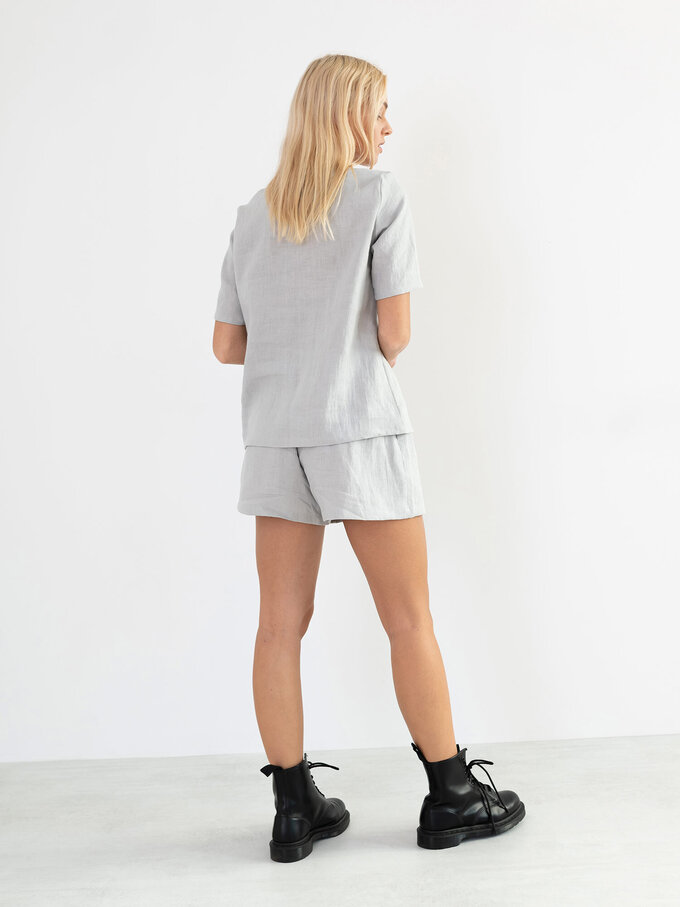 Image 5 of ISLA Linen Shorts in Cloudy Grey from Love and Confuse