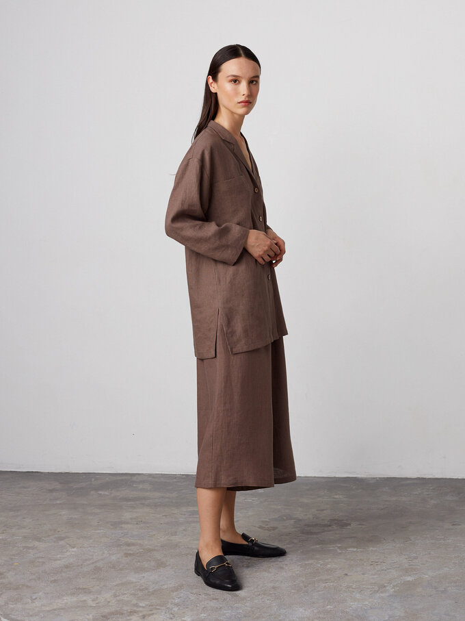 Image 2 of JAYDEN Linen Culottes in Cocoa from Love and Confuse