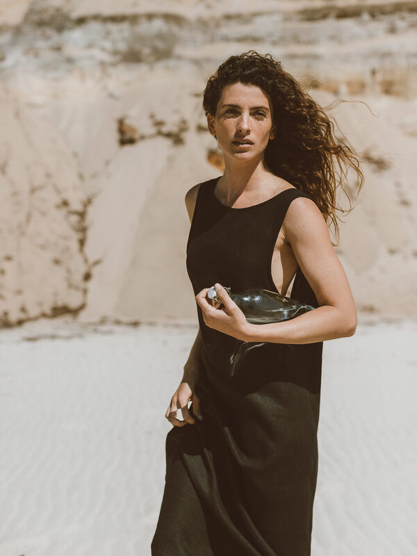 Image 1 of KEIRA Linen Maxi Dress in Black from Love and Confuse