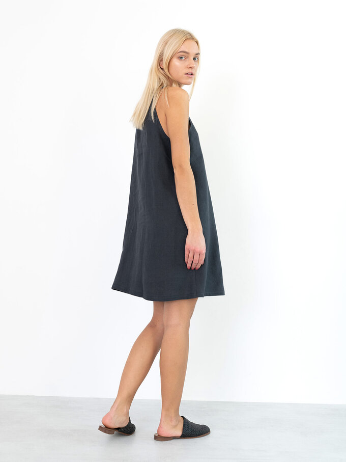 Image 5 of LILY Sleeveless Linen Dress in Dark Grey from Love and Confuse