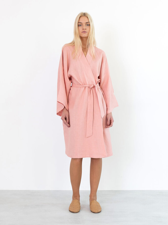 Image 1 of LUNA Linen Robe in Pink Spanish from Love and Confuse