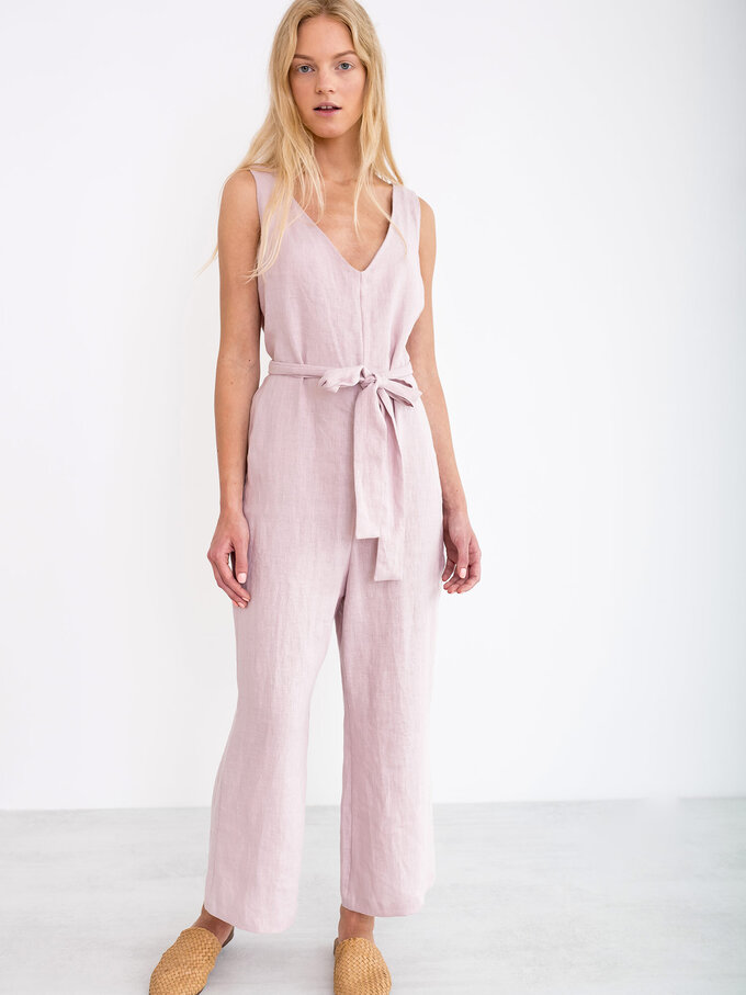 Image 1 of MADELINE Linen Jumpsuit in Apple Blossom from Love and Confuse