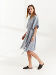 Image 4 of MARY Linen Wrap Dress in Bluestone from Love and Confuse