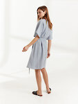 Image 6 of MARY Linen Wrap Dress in Bluestone from Love and Confuse