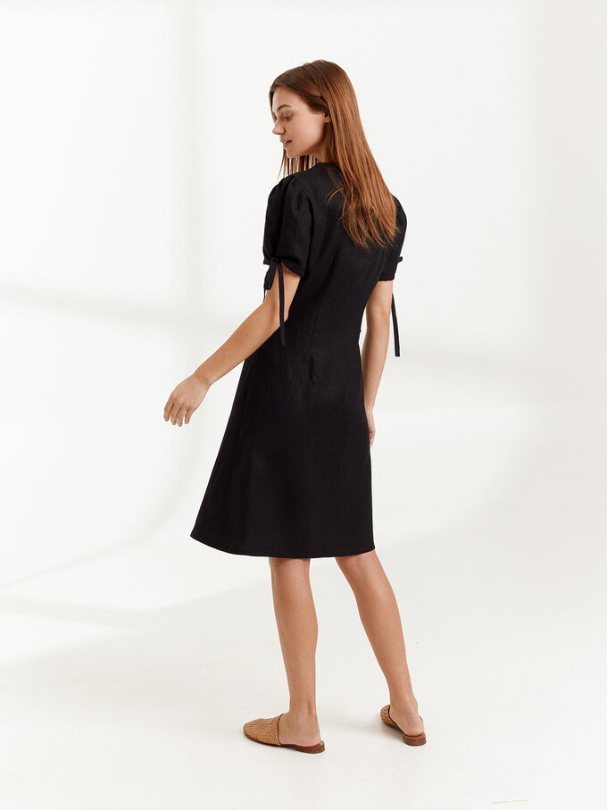 Image 6 of MONICA Linen Button Down Dress in Black from Love and Confuse