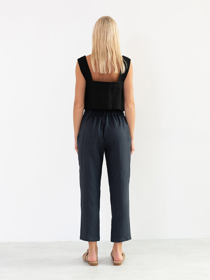 Image 5 of NOAH High Waisted Linen Pants in Dark Grey from Love and Confuse