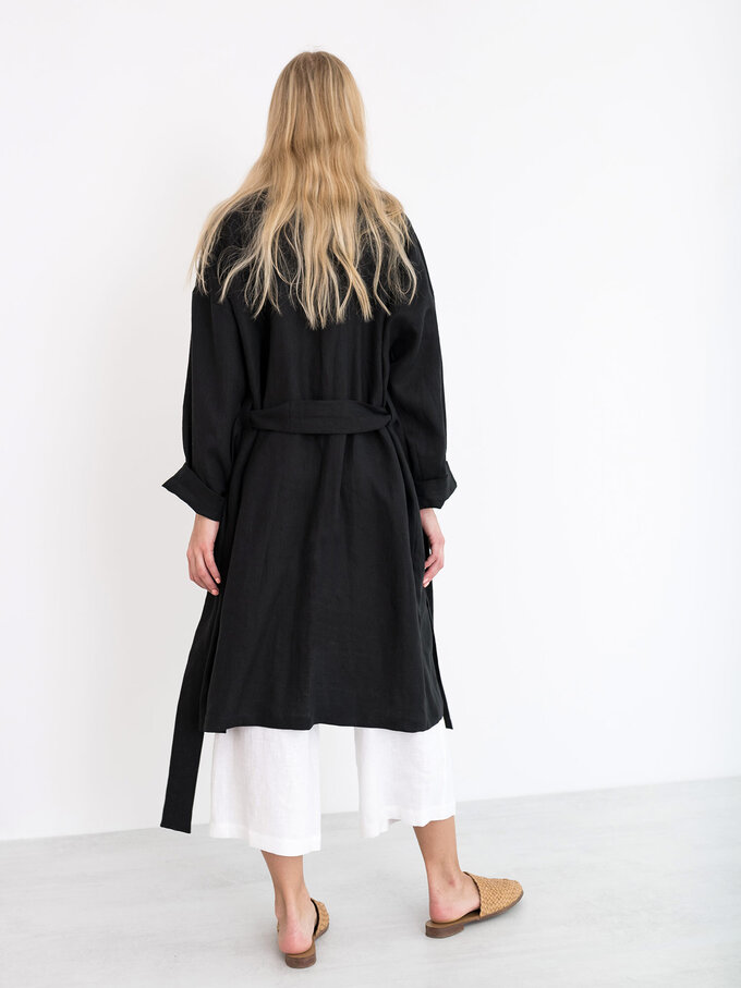 Image 5 of NORA Linen Coat in Black from Love and Confuse