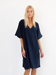 Image 2 of PEONY Linen Dress in Navy Blue from Love and Confuse