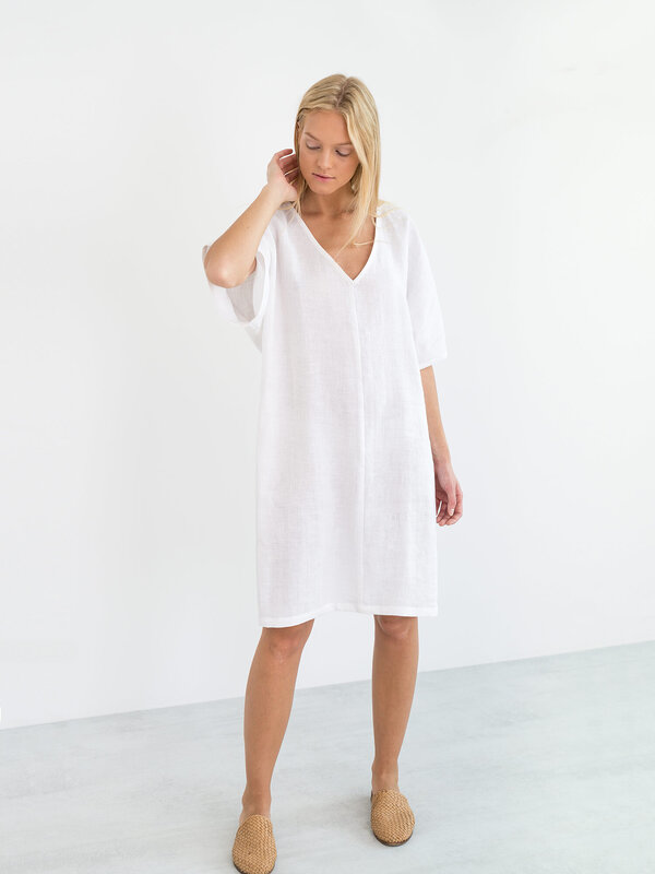 Image 1 of PEONY Linen Dress in White from Love and Confuse