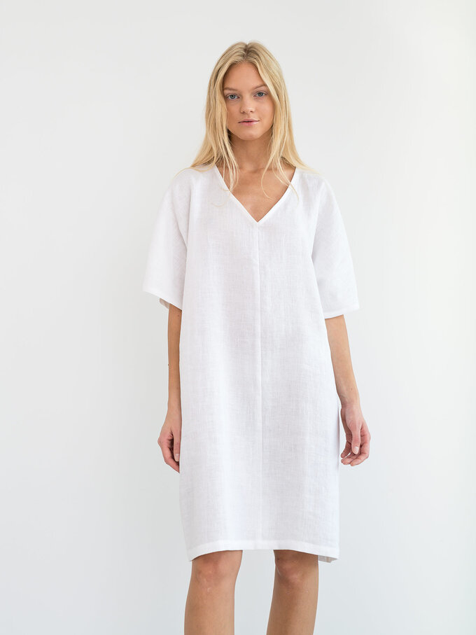 Image 2 of PEONY Linen Dress in White from Love and Confuse