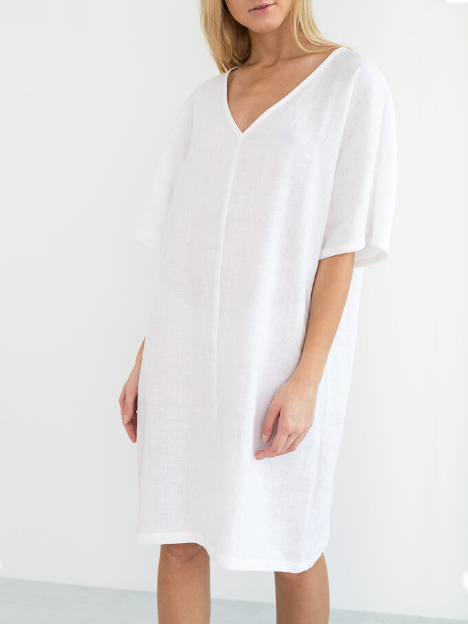 Image 4 of PEONY Linen Dress in White from Love and Confuse