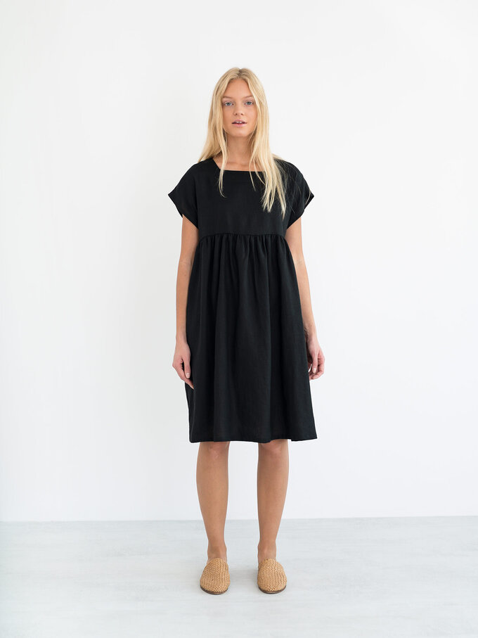 Image 1 of POPPY Linen Dress in Black from Love and Confuse