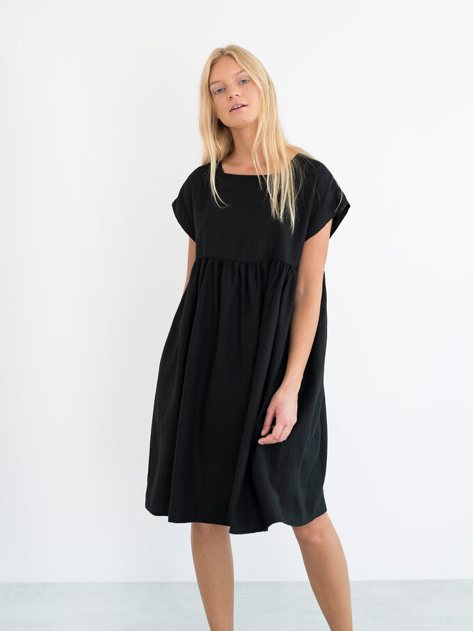 Image 4 of POPPY Linen Dress in Black from Love and Confuse