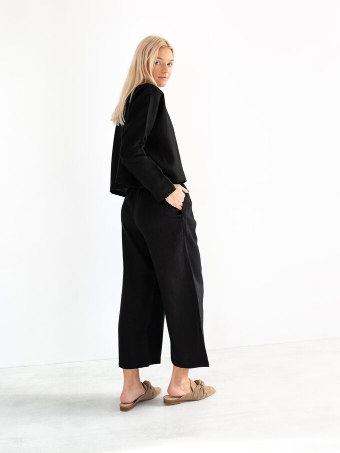 Image 5 of RILEY Wide Leg Linen Pants in Black from Love and Confuse