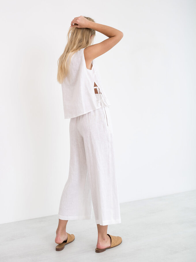 Image 5 of RILEY Wide Leg Linen Pants in White from Love and Confuse