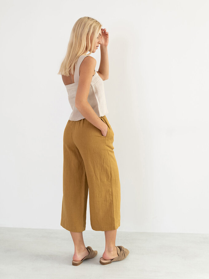 Image 6 of RILEY Wide Leg Linen Pants in Yellow Honey from Love and Confuse