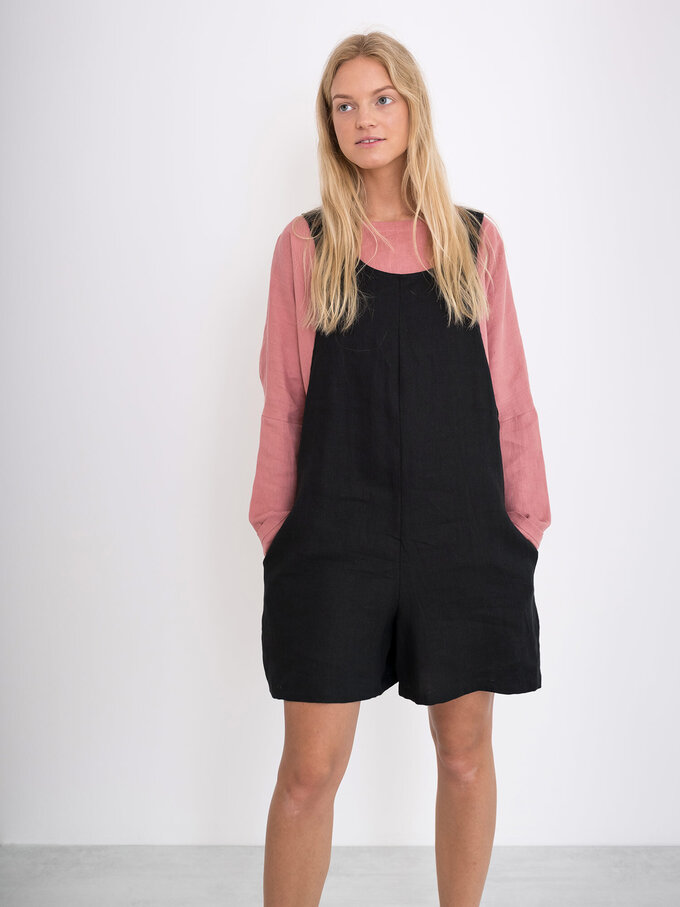 Image 5 of RIVER Linen Overalls in Black from Love and Confuse