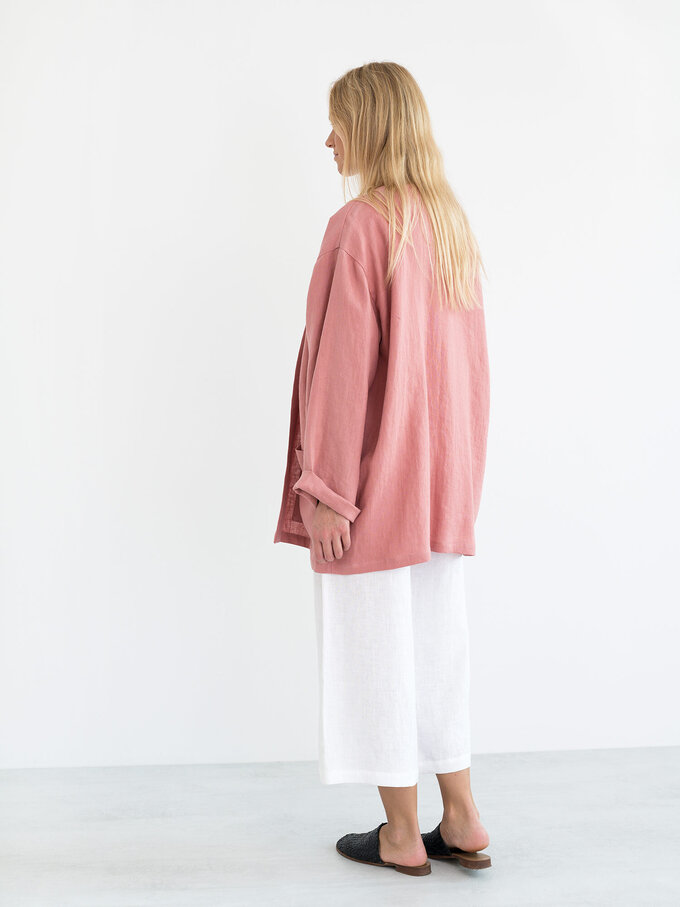 Image 5 of SELBY Linen Jacket in Salmon Pink from Love and Confuse