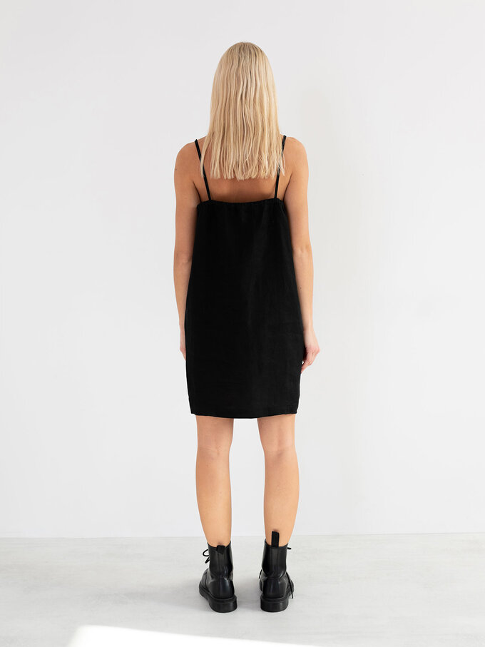 Image 6 of VIOLET Linen Slip Dress in Black from Love and Confuse