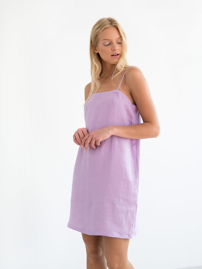 Image 1 of VIOLET Linen Slip Dress in Lilac from Love and Confuse