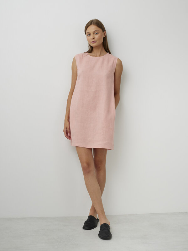 Image 1 of AJA Sleveless Linen Dress in Pink Spanish from Love and Confuse