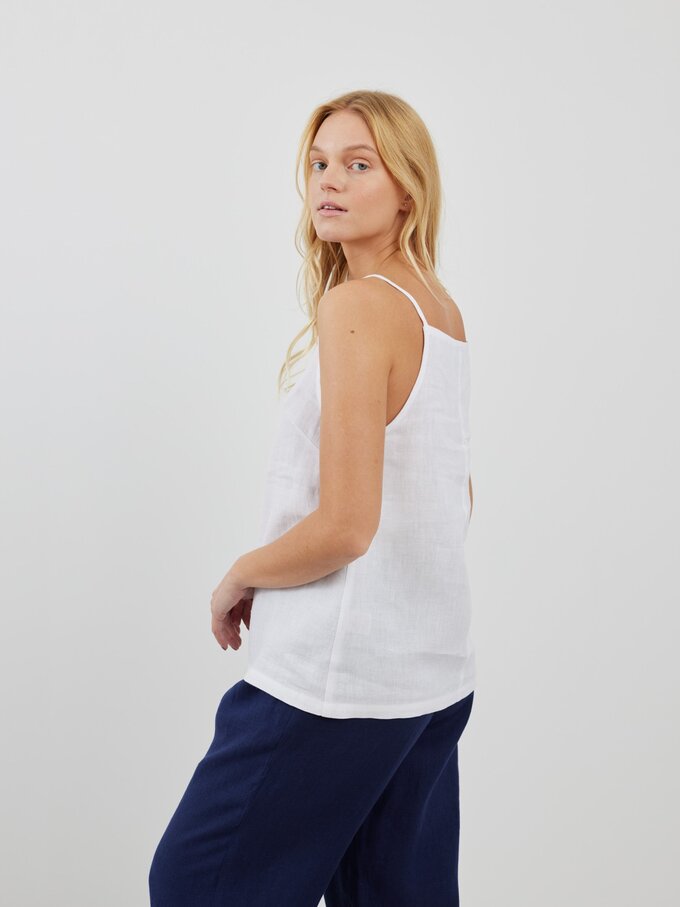 Image 5 of AMBER Linen Camisole Top in White from Love and Confuse