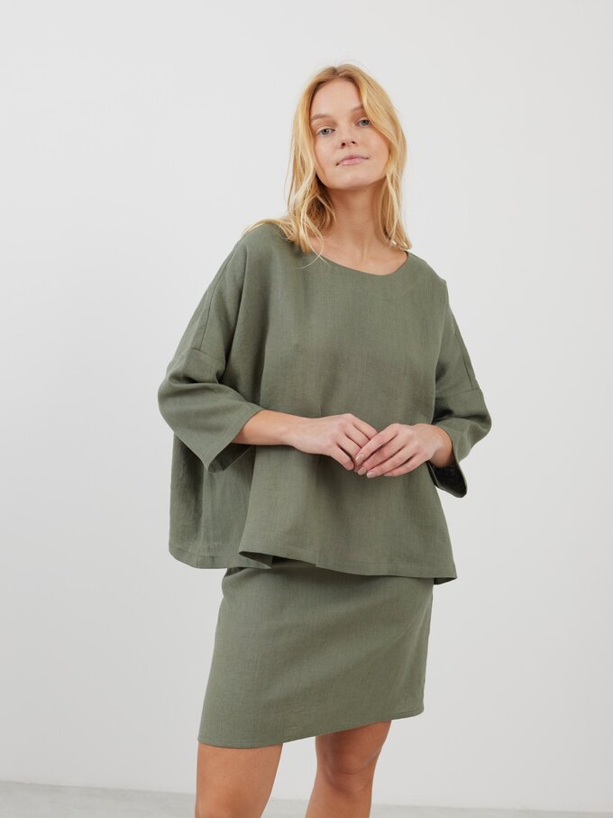 Image 1 of AMELIA Linen Top in Sage Green from Love and Confuse