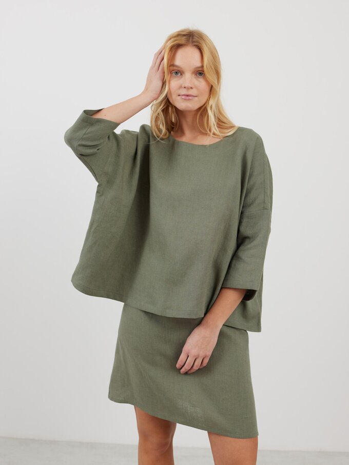 Image 3 of AMELIA Linen Top in Sage Green from Love and Confuse