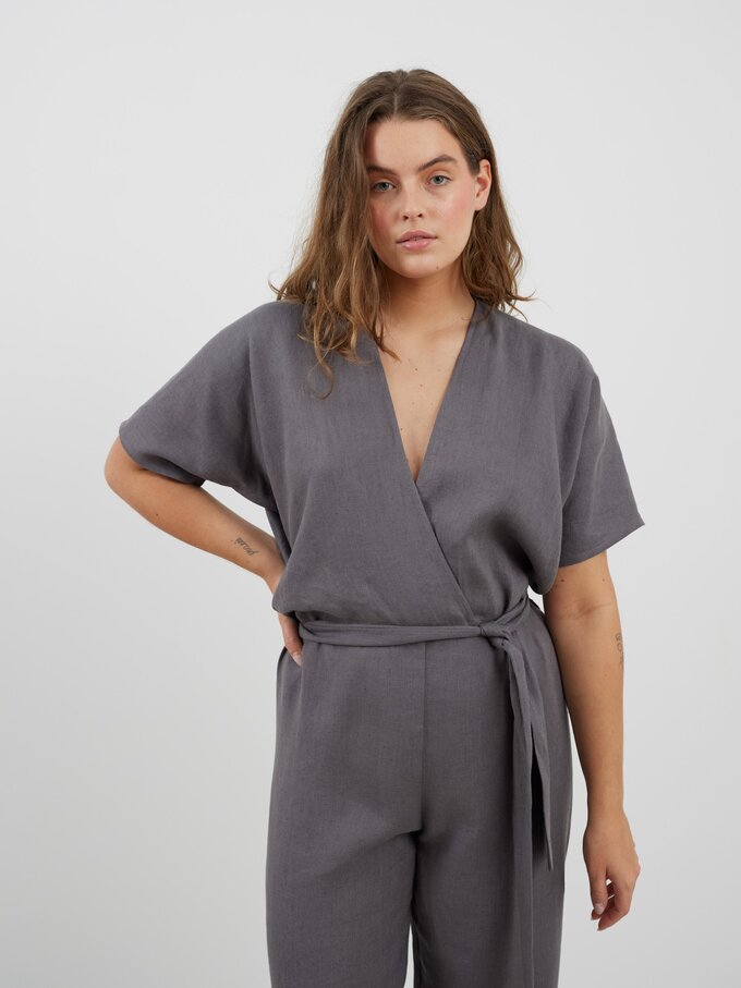 Image 1 of AURORA Linen Jumpsuit in Light Grey from Love and Confuse