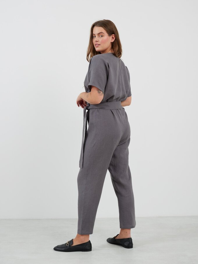 Image 5 of AURORA Linen Jumpsuit in Light Grey from Love and Confuse